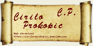Ćirilo Prokopić vizit kartica